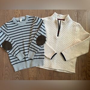 J CREW sL (10-12) boy’s 2pk-sweater/1/4 zip pullover-LOOK NEW!